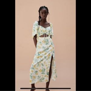 Zara cutout print dress